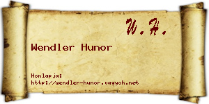 Wendler Hunor névjegykártya